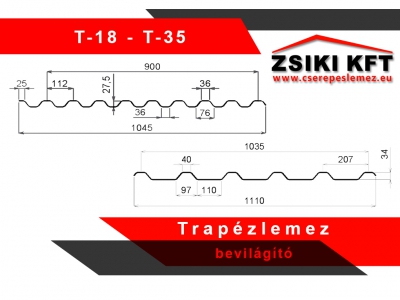 Trapézlemez bevilágító